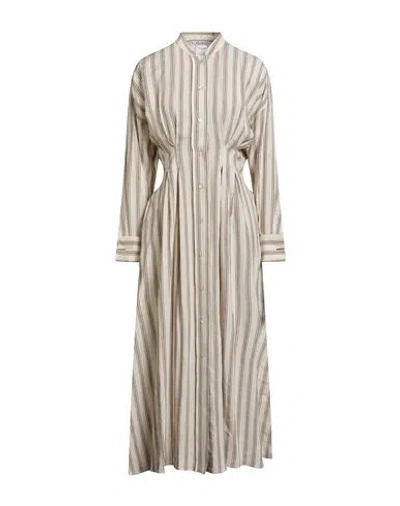 Max Mara Woman Maxi Dress Beige Size 16 Linen In Nude