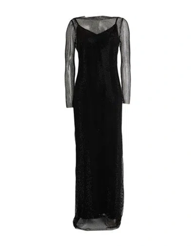 Max Mara Woman Maxi Dress Black Size 8 Polyester, Elastane