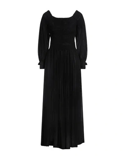 Max Mara 'manu' Off-the-shoulder Midi Dress With Smocked Bodice In Black