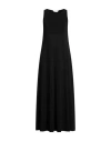 Max Mara Pompei Viscose Blend Crepe Long Dress In Black