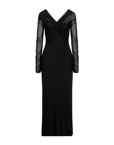 Max Mara Woman Maxi Dress Black Size S Viscose, Elastane