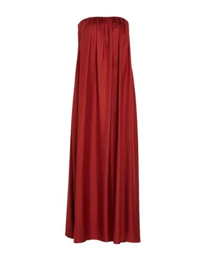 Max Mara Woman Maxi Dress Brick Size 6 Silk In Red