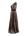 Max Mara Franz One-shoulder Pleated Belted Dress In Yellow