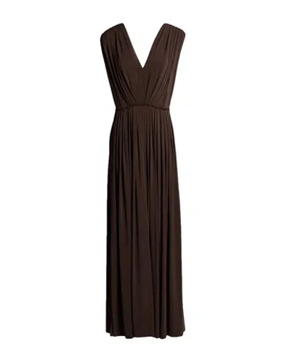 Max Mara Woman Maxi Dress Brown Size 8 Viscose, Elastane