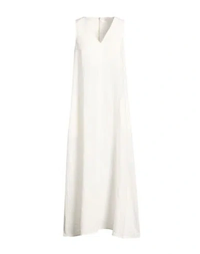 Max Mara Woman Maxi Dress Ivory Size 6 Linen In White