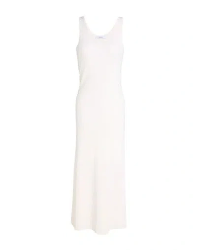 Max Mara Woman Maxi Dress Ivory Size L Virgin Wool In White