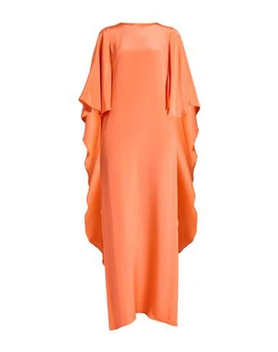 Max Mara Woman Maxi Dress Orange Size 12 Silk