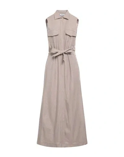 Max Mara Woman Maxi Dress Sand Size 10 Cotton In Beige