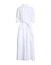 Max Mara Satin Shirt Dress With Belt In White