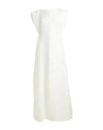 Max Mara Woman Maxi Dress White Size 8 Silk In Neutral