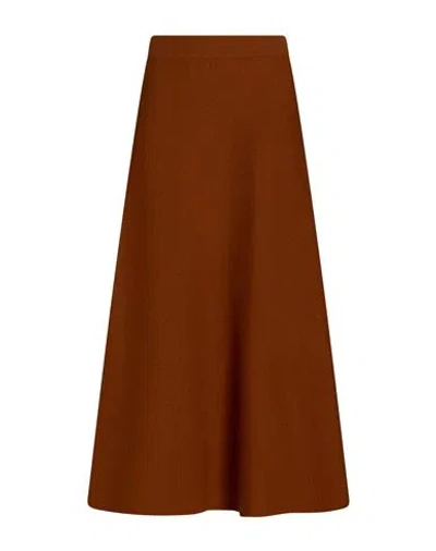 Max Mara Woman Maxi Skirt Brown Size M Wool, Cashmere