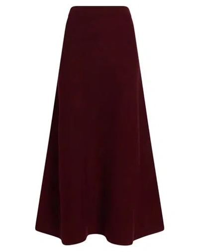 Max Mara Woman Maxi Skirt Burgundy Size S Wool, Cashmere