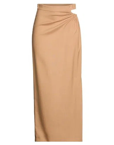 Max Mara Woman Maxi Skirt Camel Size 8 Virgin Wool, Mohair Wool, Silk In Neutral