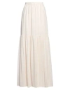 MAX MARA MAX MARA WOMAN MAXI SKIRT CREAM SIZE 10 VIRGIN WOOL