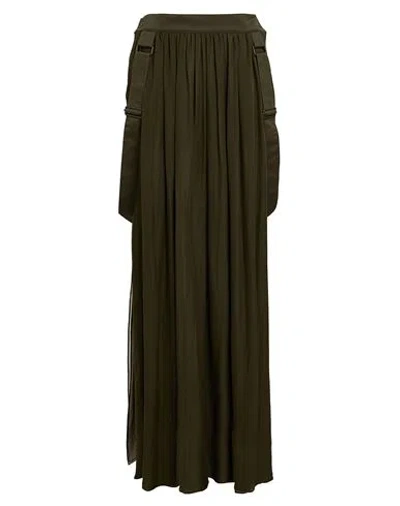 MAX MARA MAX MARA WOMAN MAXI SKIRT MILITARY GREEN SIZE 8 SILK
