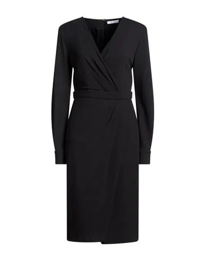 Max Mara Woman Midi Dress Black Size 10 Viscose, Polyamide, Wool