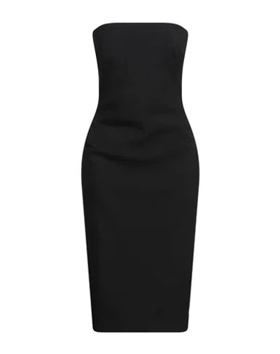 Max Mara Woman Midi Dress Black Size 8 Virgin Wool, Elastane