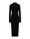 Max Mara Woman Midi Dress Black Size L Virgin Wool, Polyester In Black