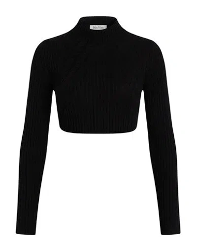 Max Mara Woman Midi Dress Black Size L Wool, Cashmere