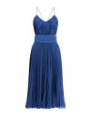 Max Mara Clarino Pleated Midi Dress In Blue