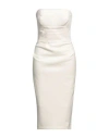 Max Mara Woman Midi Dress Cream Size 8 Virgin Wool, Elastane In White