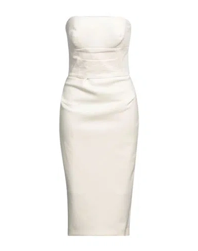 Max Mara Woman Midi Dress Cream Size 8 Virgin Wool, Elastane In White