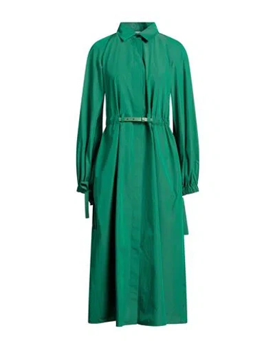Max Mara Woman Midi Dress Green Size 6 Cotton