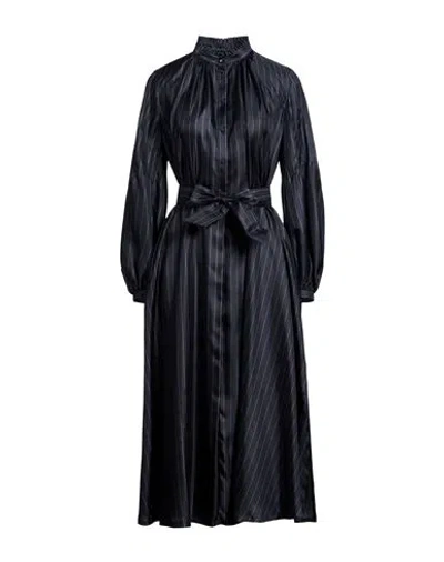 Max Mara Woman Midi Dress Midnight Blue Size 8 Silk