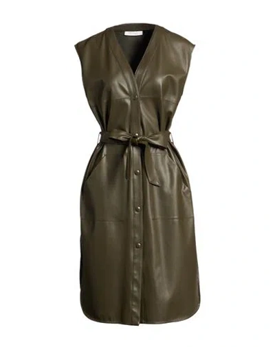 Max Mara Woman Midi Dress Military Green Size S Polyester, Polyurethane Resin