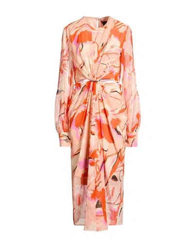 Max Mara Woman Midi Dress Orange Size 10 Silk
