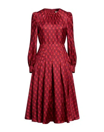 Max Mara Woman Midi Dress Red Size 6 Silk