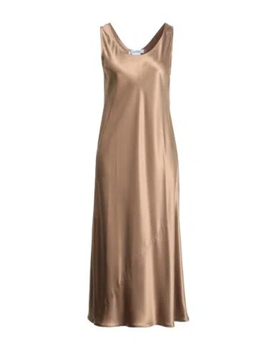 Max Mara Woman Midi Dress Sand Size 10 Silk