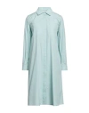 Max Mara Woman Midi Dress Sky Blue Size 6 Cotton In Blue