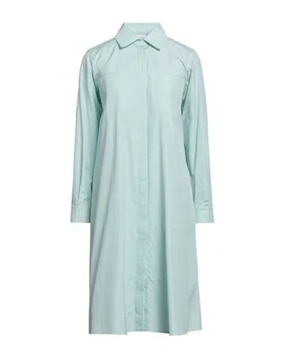 Max Mara Woman Midi Dress Sky Blue Size 6 Cotton