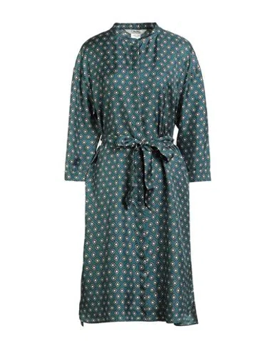 Max Mara Woman Midi Dress Slate Blue Size 6 Silk