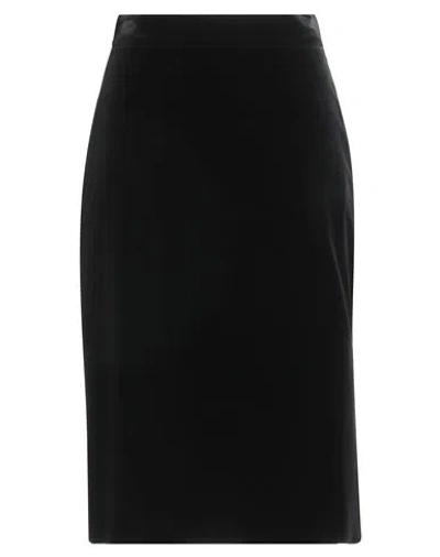 Max Mara Woman Midi Skirt Black Size 12 Cotton, Elastane