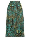 Max Mara Woman Midi Skirt Black Size 16 Silk In Green