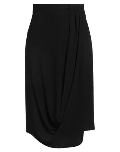 Max Mara Woman Midi Skirt Black Size 16 Triacetate, Polyester