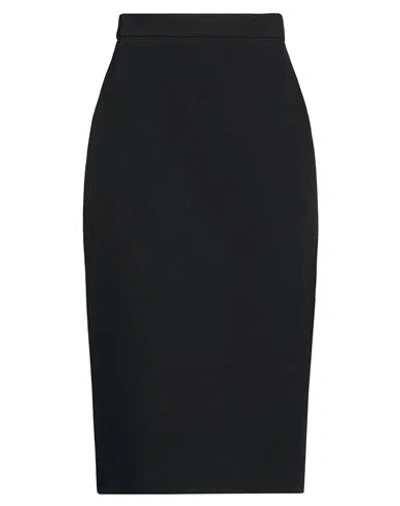 Max Mara Woman Midi Skirt Black Size 4 Polyester, Elastane