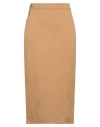 Max Mara Woman Midi Skirt Camel Size 10 Cotton In Beige