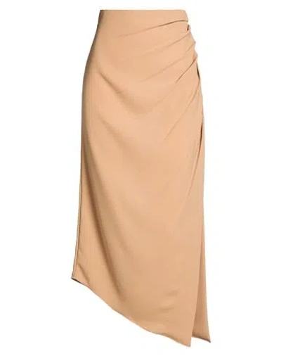 Max Mara Woman Midi Skirt Camel Size 12 Polyester In Brown