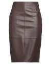 Max Mara Woman Midi Skirt Cocoa Size 6 Lambskin In Brown