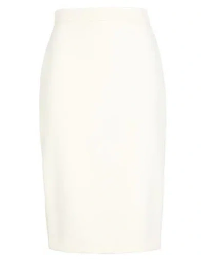 Max Mara Woman Midi Skirt Cream Size 2 Polyester, Elastane