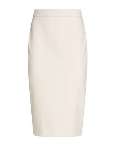 Max Mara Woman Midi Skirt Ivory Size 4 Polyester, Elastane In White