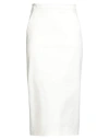 Max Mara Woman Midi Skirt Ivory Size 8 Cotton, Elastane In White