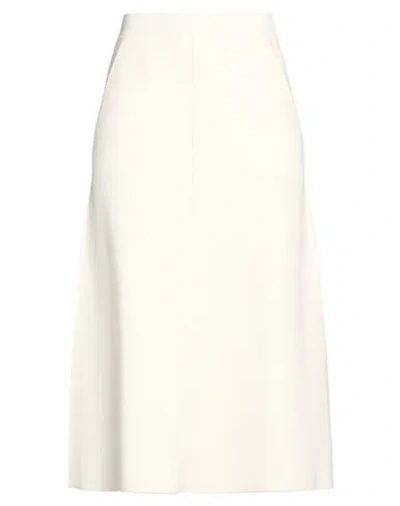Max Mara Woman Midi Skirt Ivory Size L Viscose, Polyamide, Wool In White