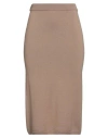 Max Mara Woman Midi Skirt Khaki Size S Virgin Wool In Beige