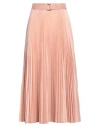 Max Mara Tambuto Pleated Satin-crepe Midi Skirt In Pink