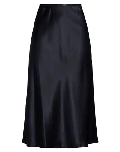 Max Mara Woman Midi Skirt Midnight Blue Size 6 Silk