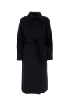 Max Mara Straight-cut Black Coat With Double-button Closure In Black